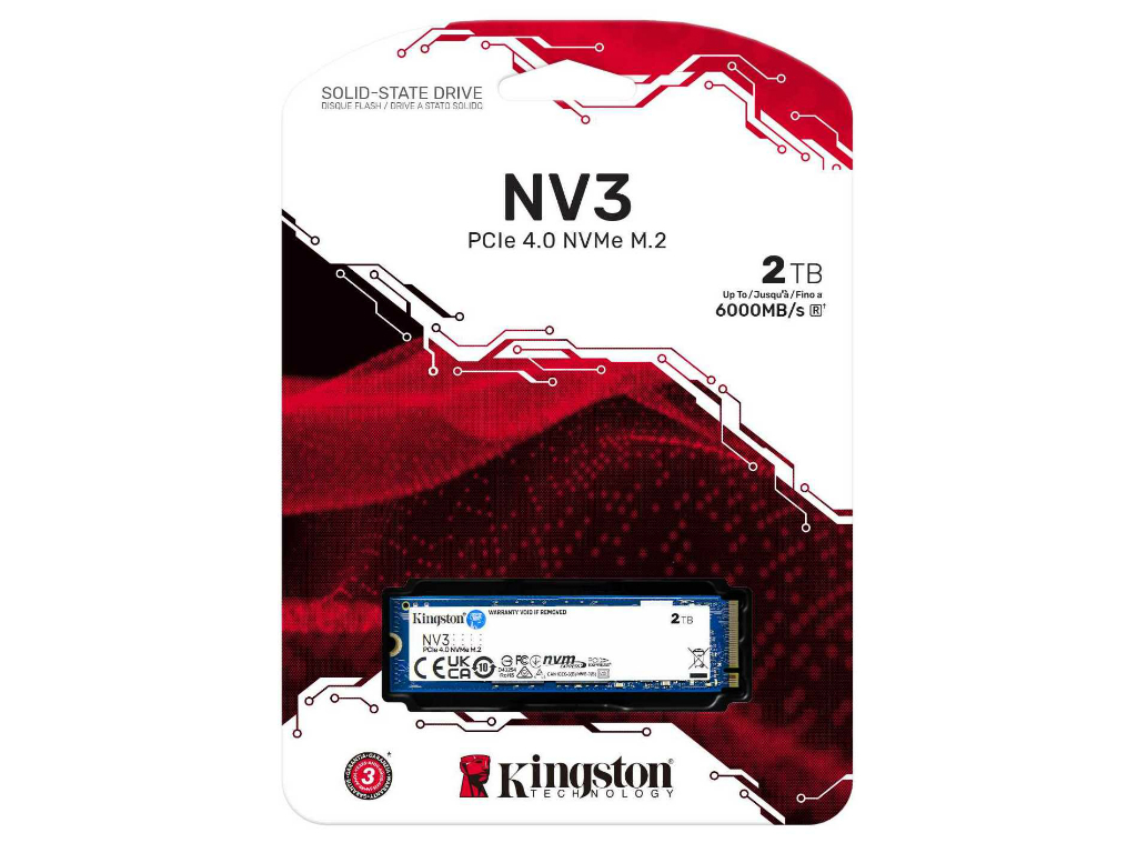 MTBF200万時間、最大容量4TBのPCIe 4.0 SSD、Kingston「NV3」シリーズ