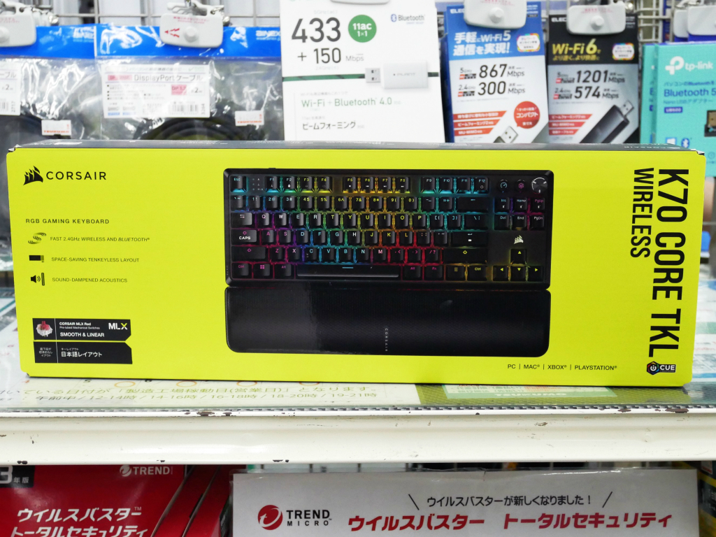 (アキバ新着入荷) 高速・低遅延なSLIPSTREAM対応ゲーミングキーボード、CORSAIR「K70 CORE TKL WIRELESS」発売開始