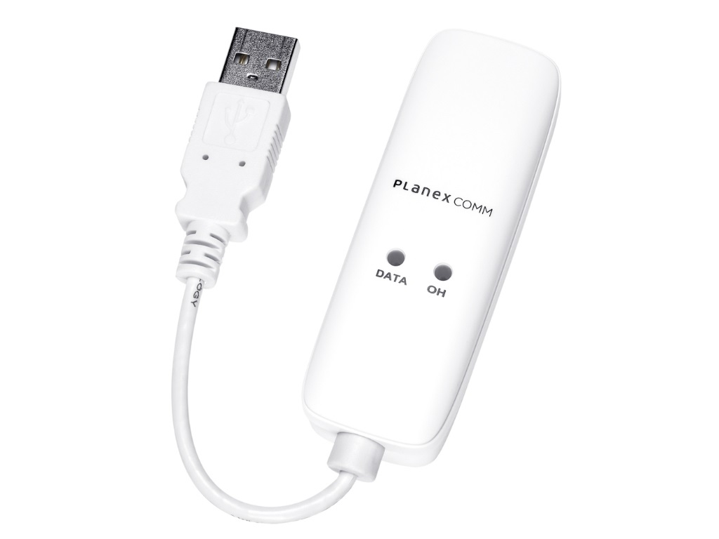 USBポートに挿すだけで使える56Kアナログモデムがプラネックスから