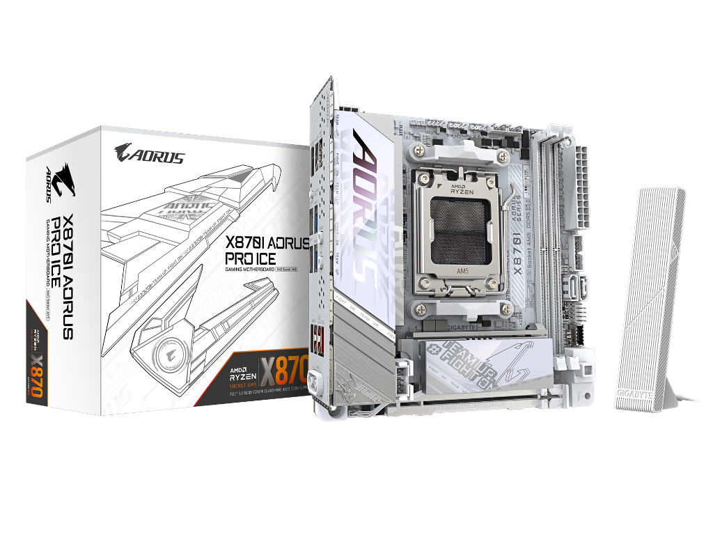 AMD X870採用のオールホワイトMini-ITXマザーボード、GIGABYTE「X870I AORUS PRO ICE」