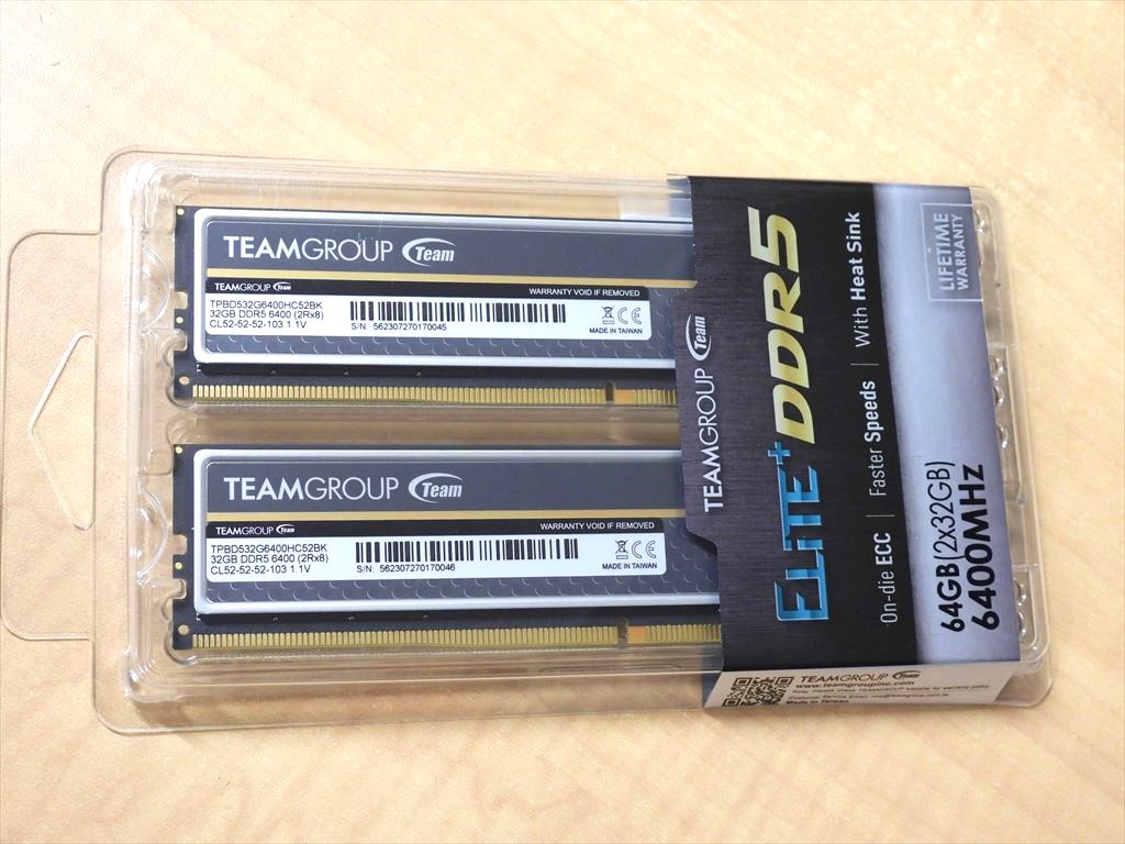 (アキバ入荷情報) Intel Z890マザーボード向けJEDEC準拠のDDR5-6400 64GBキットがTeamから