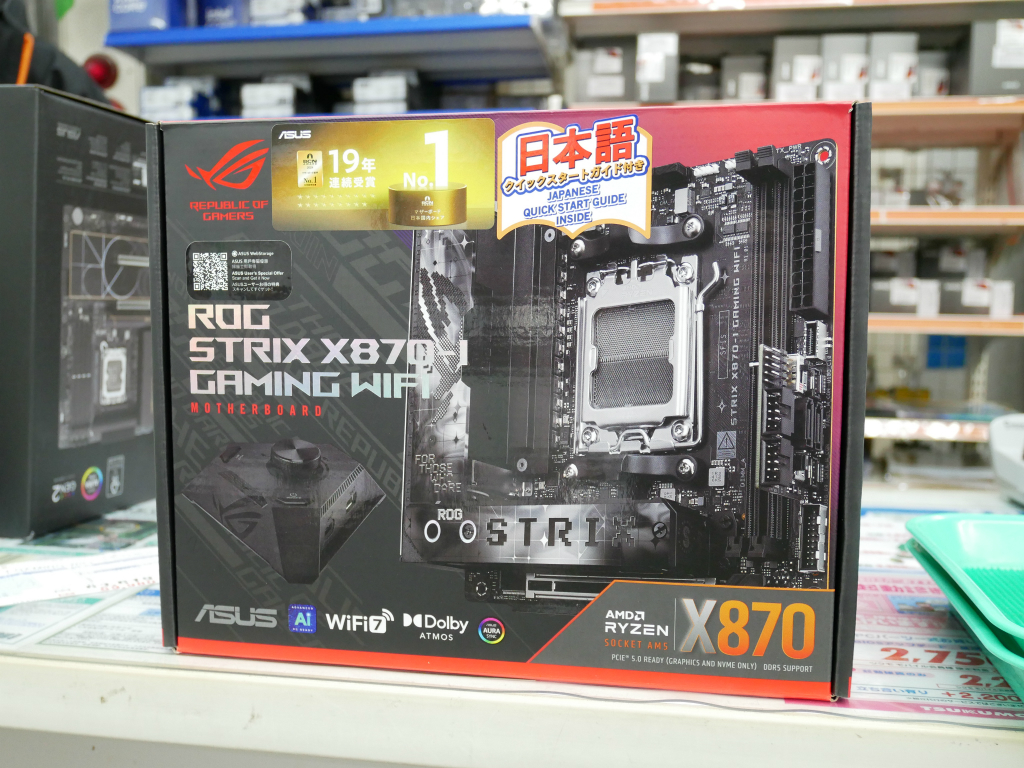 (アキバ入荷情報) Ryzen 9000対応のゲーミングMini-ITXマザーボード、ASUS「ROG STRIX X870-I GAMING WIFI」発売