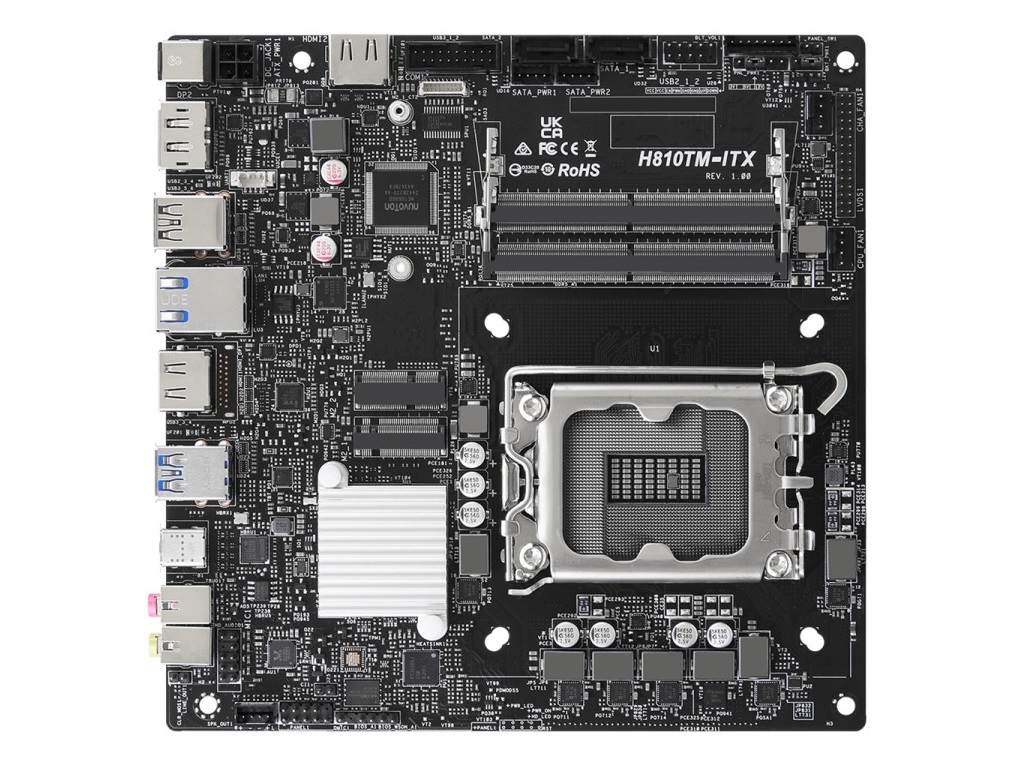 ASRock、最大5つのディスプレイ出力を備えるThin Mini-ITXマザーボード「H810TM-ITX」を発表