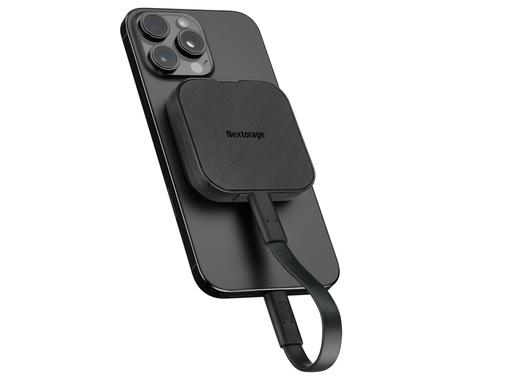 iPhoneに貼り付くMagSafe対応USB4ポータブルSSD、Nextorage「NX-P4MG」シリーズ