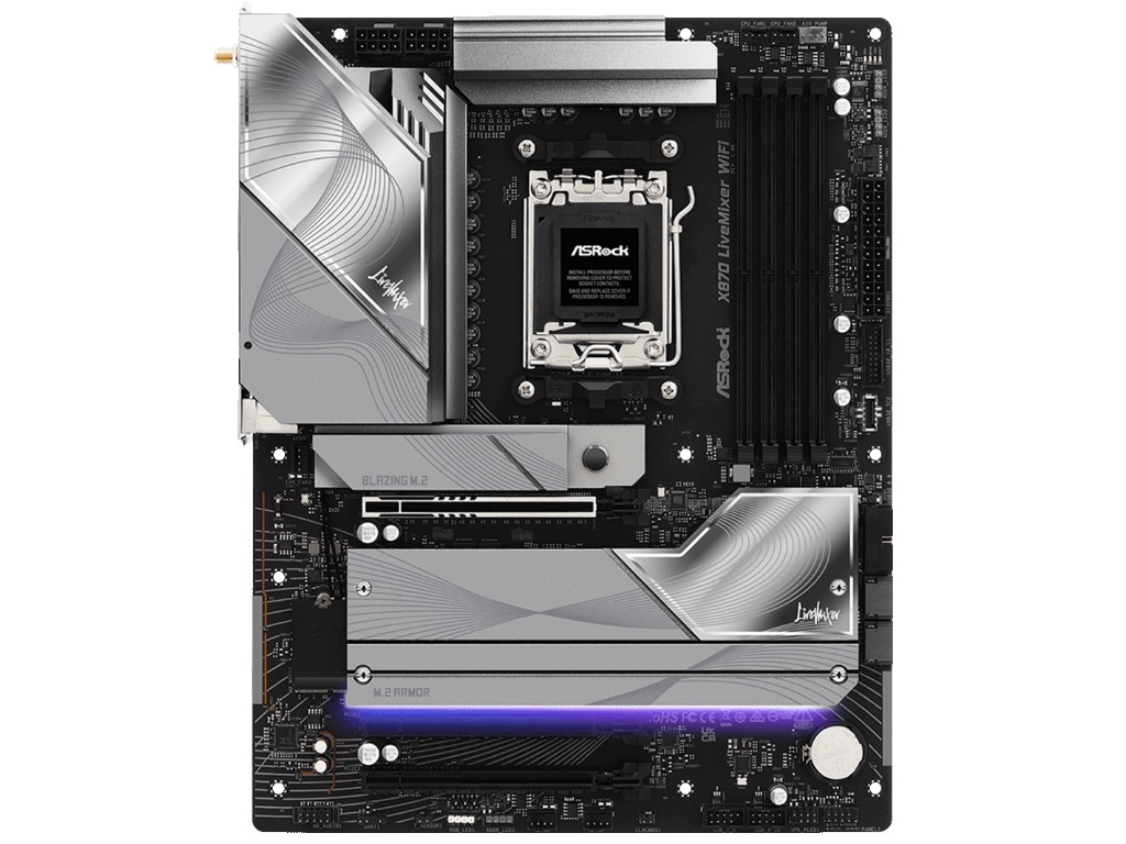25ポートのUSBを搭載するコンテンツクリエイター向けマザーボード、ASRock「X870 LiveMixer WiFi」