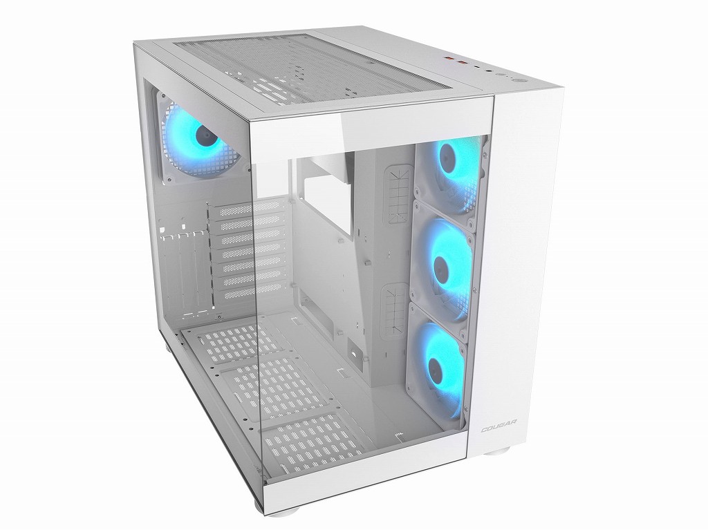 COUGAR、ARGBファン×4標準装備で価格もお手頃になったピラーレスケース「FV150 RE」