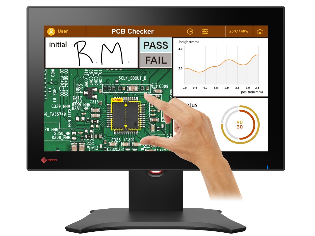 10点マルチタッチ対応の15.6型フルHD液晶ディスプレイ、EIZO「DuraVision FDF1683WT」