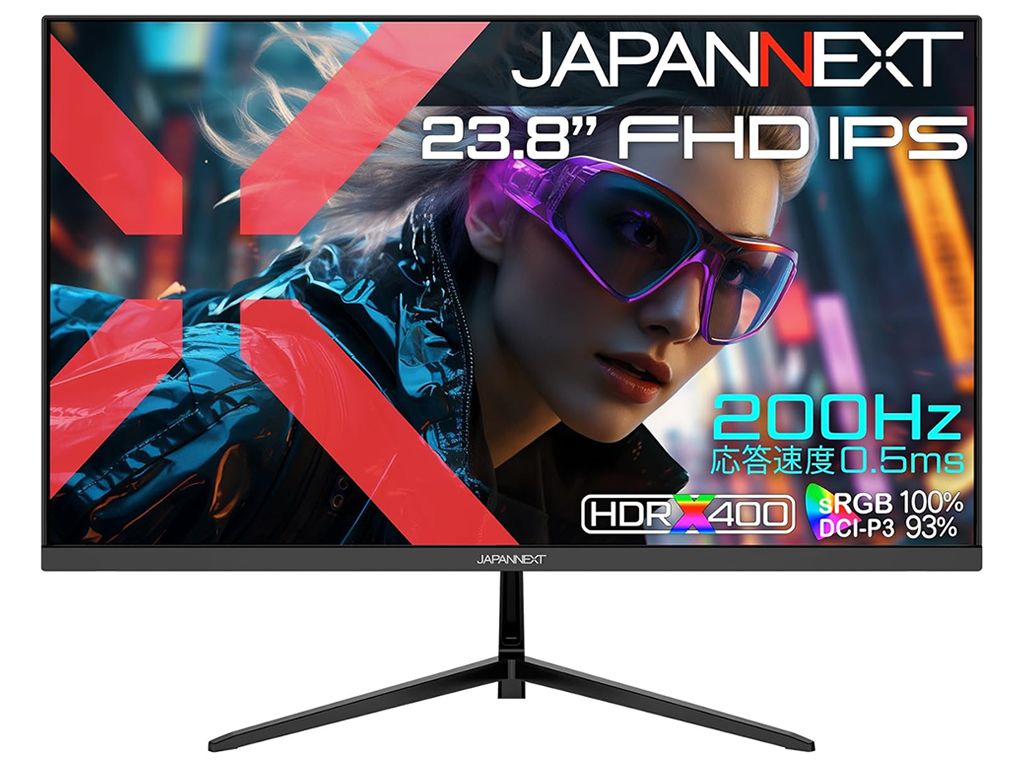 JAPANNEXT、税込2万円を切る23.8型フルHDゲーミングディスプレイをAmazon限定販売