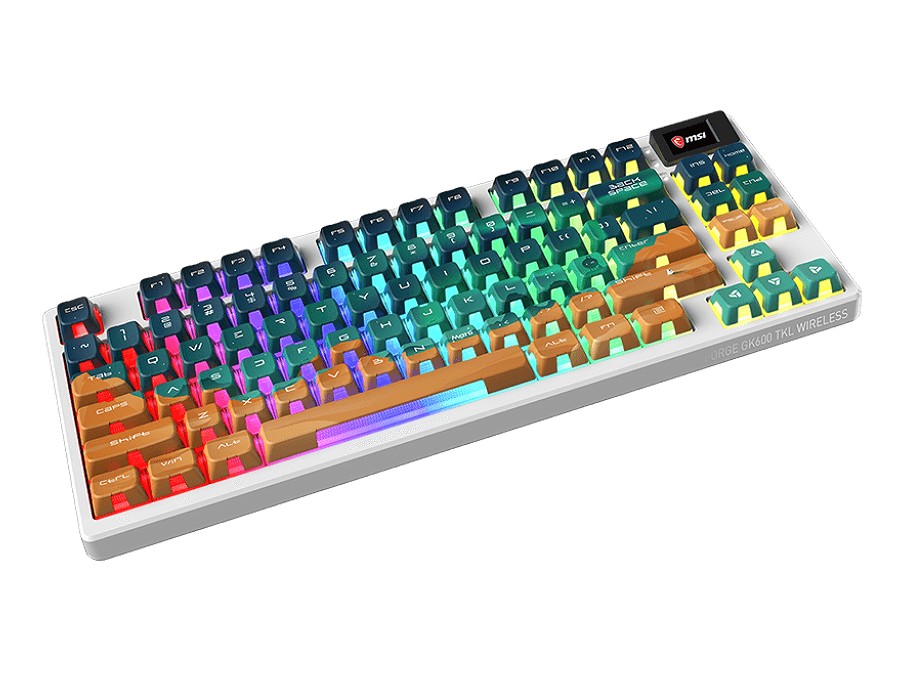 MSI、モダンな個性派デザインのホットスワップ対応キーボード「FORGE GK600 TKL WIRELESS」