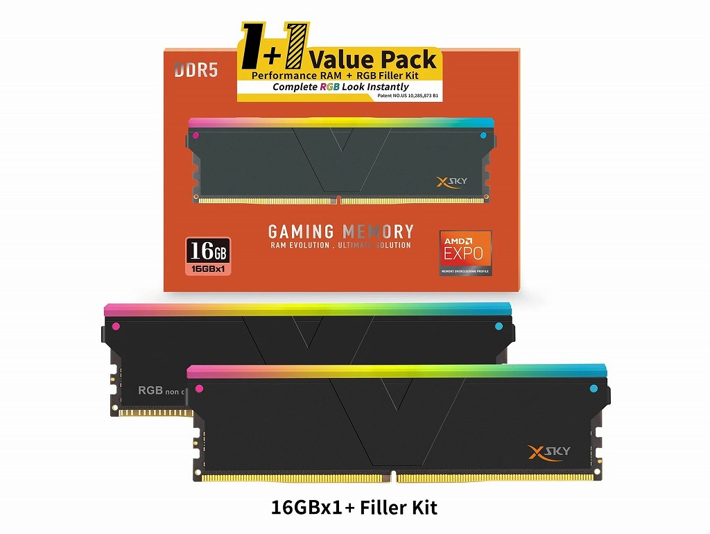 V-COLOR、DDR5メモリ1枚とダミーモジュール1枚が入った“1+1”キット「Manta DDR5 XSk」など2製品